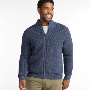 04 L.L. Bean Organic Cotton Waffle Zip Sweater – Size XXL | Full Zip | Eco